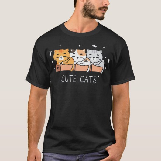 Kute katten naadloos t-shirt (Voorkant)