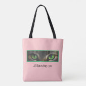 Kute kattengroene ogen voor koraalroze tote bag (Achterkant)