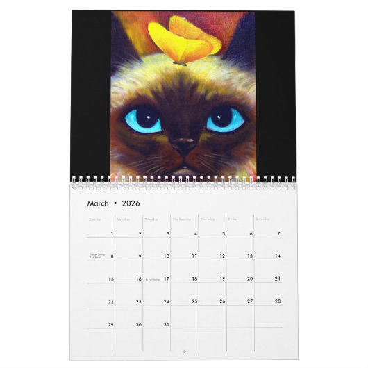 Kute kattenvacht Moderne Art 2022 Wall Kalender (Mar 2026)