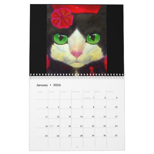Kute kattenvacht Moderne Art 2022 Wall Kalender (Jan 2026)