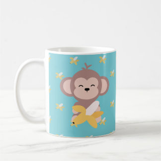 Kute Kawaii-aap met bananenMok Koffiemok