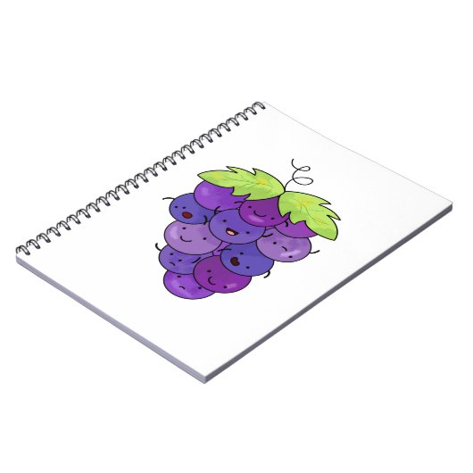 Kute Kawaii bunch of Grapes Notitieboek (Linkerzijde)