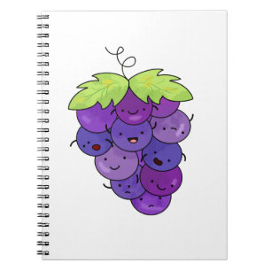 Kute Kawaii bunch of Grapes Notitieboek