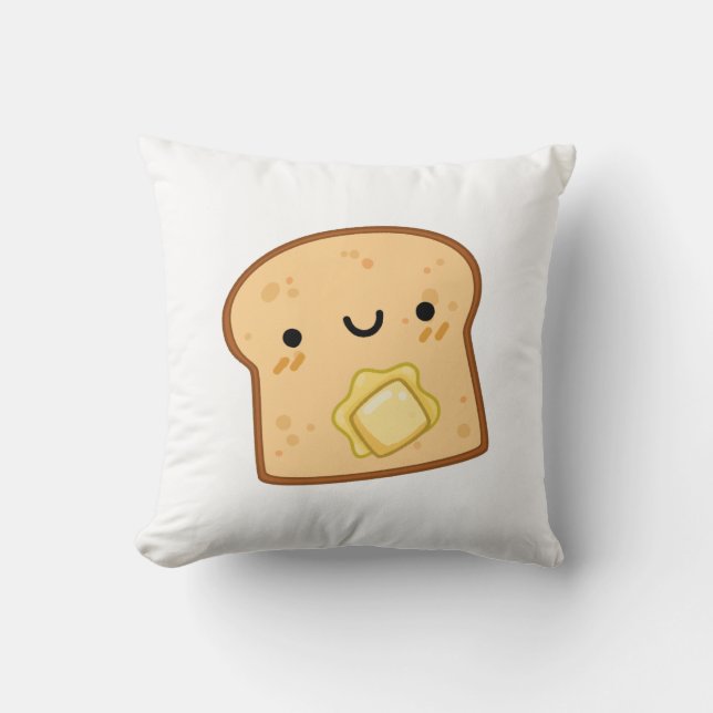 Kute Kawaii Butter Toast Kussen (Voorkant)