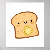 Kute Kawaii Butter Toast Poster (Voorkant)