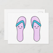 Kute Kawaii Flip Flop Beach Sandals Briefkaart (Voorkant / Achterkant)