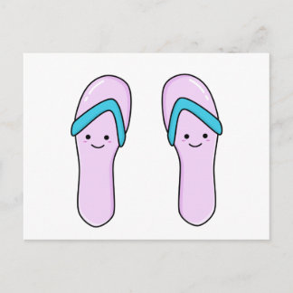 Kute Kawaii Flip Flop Beach Sandals Briefkaart