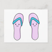 Kute Kawaii Flip Flop Beach Sandals Briefkaart (Voorkant)