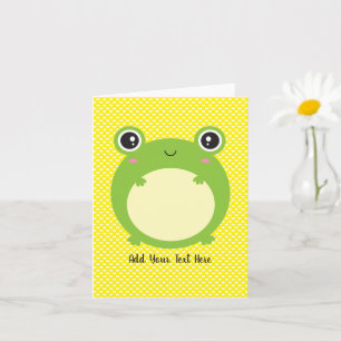 Kute Kawaii Frog Persoonlijke tekst leeg binnenin Kaart