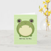 Kute Kawaii Frog Persoonlijke tekst leeg binnenin Kaart (Gele Bloem)