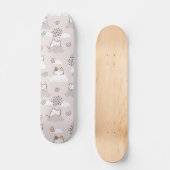 Kute Kawaii-katten met wolken en botervliegen Persoonlijk Skateboard (Voorkant)