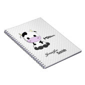 Kute kawaii koe cartoon aanpasbare meisjes notitieboek (Rechterzijde)