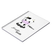Kute kawaii koe cartoon aanpasbare meisjes notitieboek (Linkerzijde)