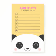 Kute Kawaii Panda wordt Kinder om lijst te doen