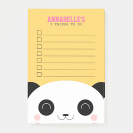 Kute Kawaii Panda wordt Kinder om lijst te doen Post-it® Notes