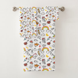 Kute Kawaii Pattern-handdoekset Bad Handdoek