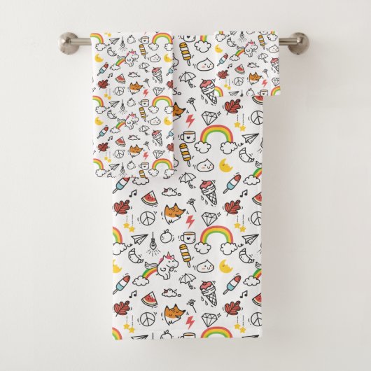Kute Kawaii Pattern-handdoekset Bad Handdoek (Insitu)