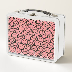 Kute Kawaii Roze Pigs & Piglets Patroonvectorkunst