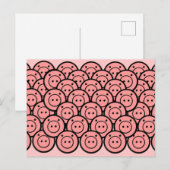 Kute Kawaii Roze Pigs & Piglets Patroonvectorkunst Briefkaart (Voorkant / Achterkant)