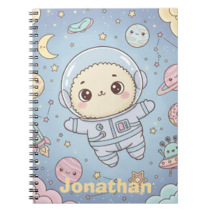 Kute Kawaii Ruimte - Ruimtevaarder en Glimlachende Notitieboek