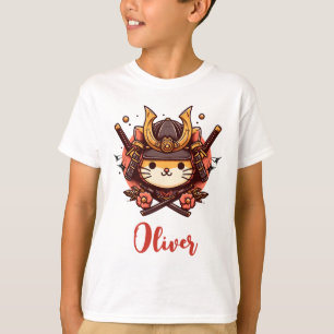 Kute Kawaii Samurai Kat Personalized T-shirt