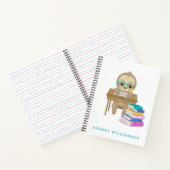Kute Kawaii School Sloth gepersonaliseerd Notitieboek (Binnen)