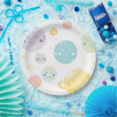 Kute Kawaii Space Stars & Planets Birthday Party Papieren Bordje (Feest)