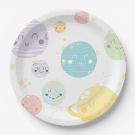Kute Kawaii Space Stars & Planets Birthday Party Papieren Bordje