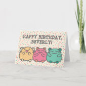 Kute Kawaii stijl Cartoon Hamsters Persoonlijk Kaart (Voorkant)