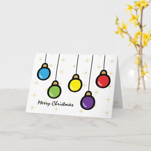 Kute kerst gepersonaliseerde versieringen kaart (Gele Bloem)