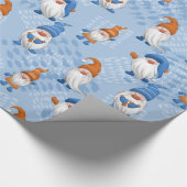 Kute kerst Gnome ThreadPattern Cadeaupapier (Hoek)