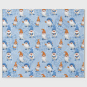 Kute kerst Gnome ThreadPattern Cadeaupapier (Vlak)