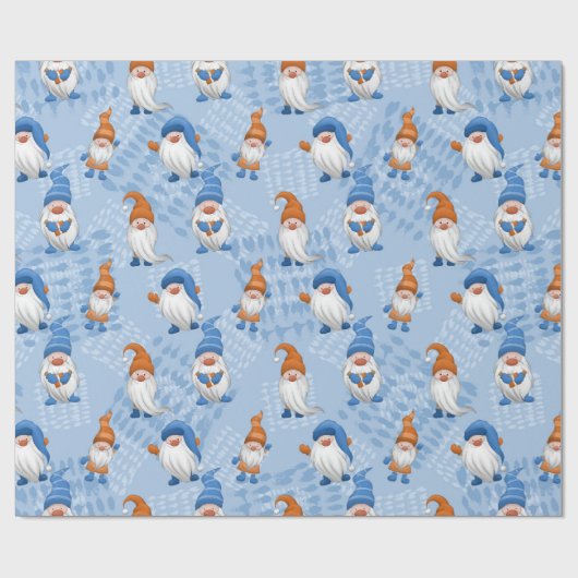 Kute kerst Gnome ThreadPattern Cadeaupapier (Vlak)
