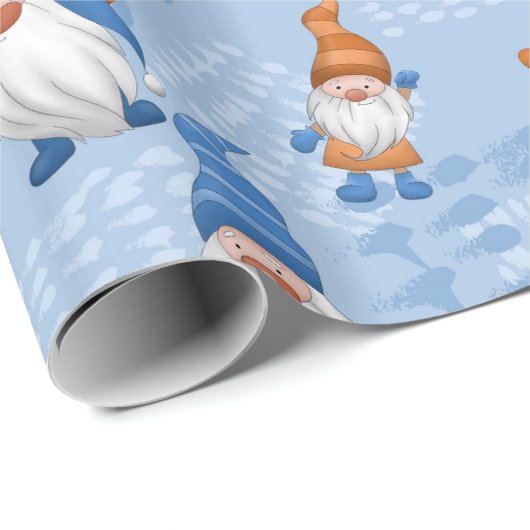 Kute kerst Gnome ThreadPattern Cadeaupapier (Rol Hoek)