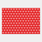 Kute kerst, hart, rode en witte strepen inpakpapier vel (Voorkant)