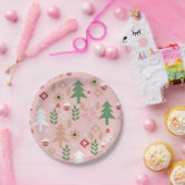 Kute kerst in roze papieren bordje (Feest)