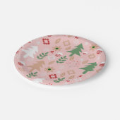 Kute kerst in roze papieren bordje (Gekanteld)