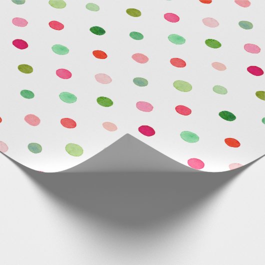 Kute kerst kleurrijke groene en rode poka Dots Cadeaupapier (Hoek)