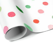 Kute kerst kleurrijke groene en rode poka Dots Cadeaupapier (Rol Hoek)