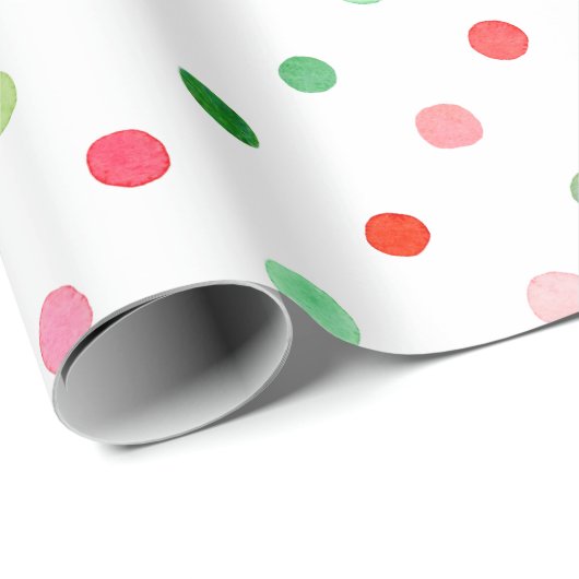 Kute kerst kleurrijke groene en rode poka Dots Cadeaupapier (Rol Hoek)
