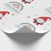 Kute kerst noordse gnoom met regenboog cadeaupapier (Hoek)