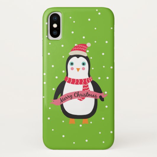 Kute kerst-pinguïn "Vrolijk kerstfeest" Case-Mate iPhone Case (Achterkant)