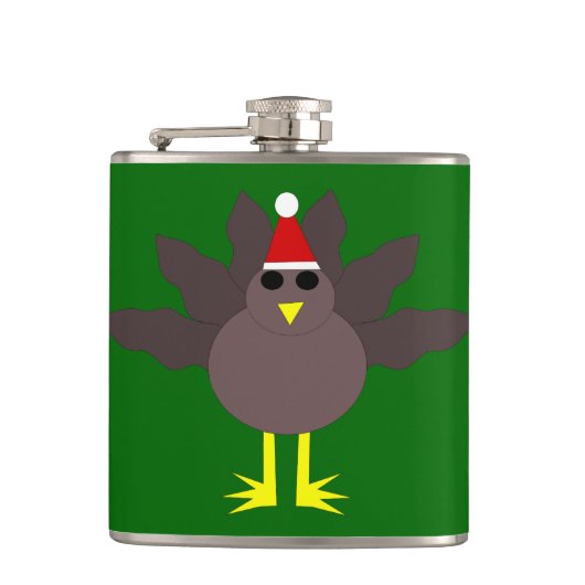 Kute kerst Turkije Flask Heupfles (Voorkant)