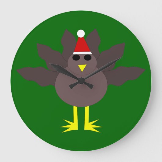 Kute kerst Turkije wandklok (Voorkant)