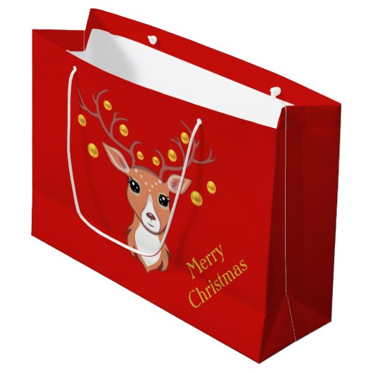 Kute kerstabel groot cadeauzakje (Voorkant Gekanteld)