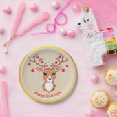 Kute kerstabel papieren bordje (Feest)