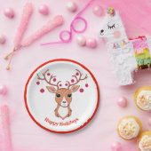 Kute kerstabel papieren bordje (Feest)