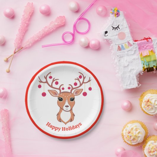 Kute kerstabel papieren bordje (Feest)