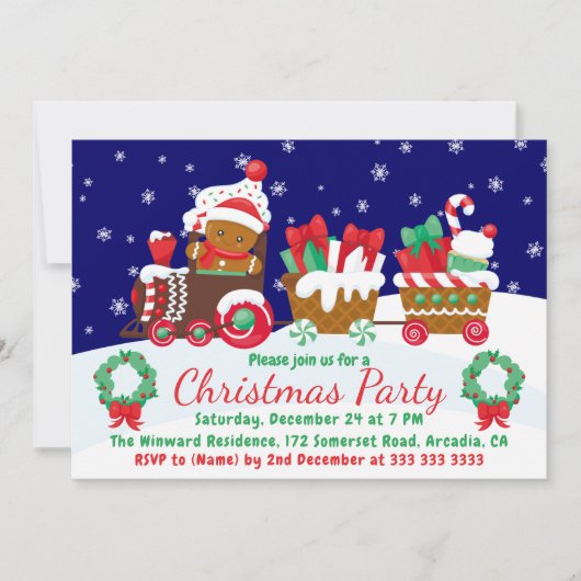 Kute kerstak voor ontbijtkoek kaart (Voorkant)