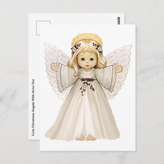 Kute kerstangels met wapens uit briefkaart (Voorkant / Achterkant)